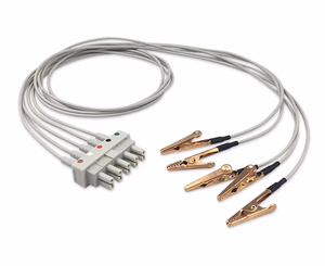 Compatible 5 Lead ECG Wires with Alligator Clips, 1.0m,AHA for smiths medical/V3404, V3404P SKU: ELV-AAS5-100A-A