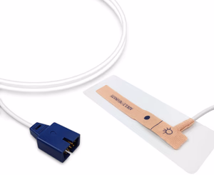 Compatible Adult/Neonate Non-woven Adhesive SpO2 Sensor 0.9m (comparable to Nellcor MAX-N, Technology: OxiMax) Disposable, 24 Pcs / Box SKU: SSD-001XC-W09AN